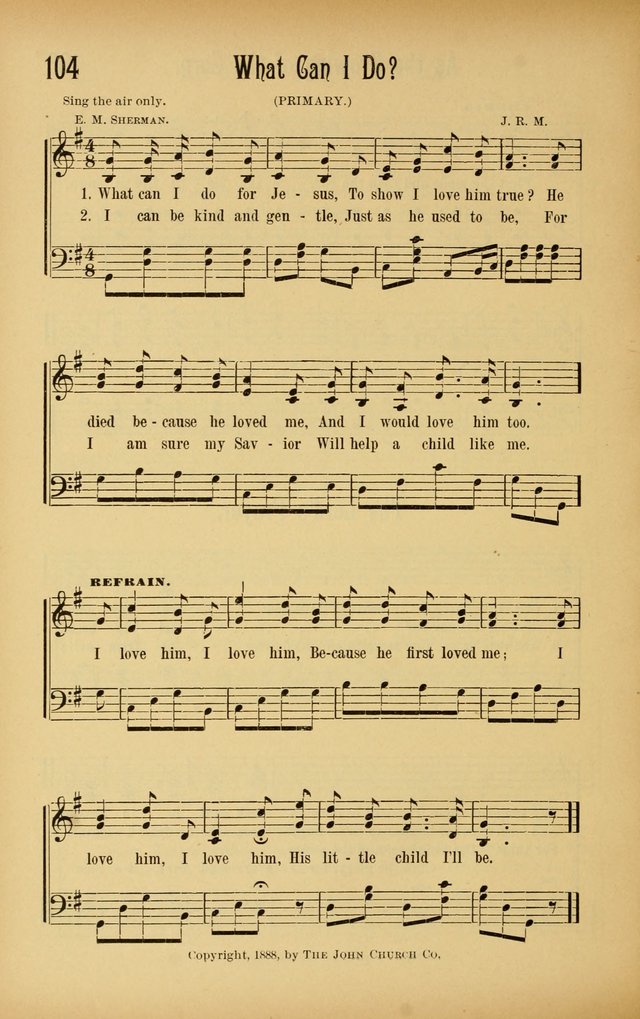 Royal Praise for the Sunday School: a collection of new and selected gospel songs. With a clear and concise course of instruction in the elements of music page 103
