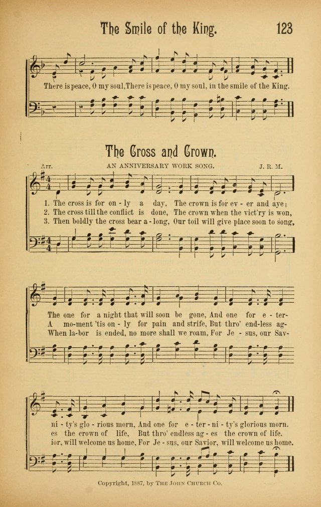 Royal Praise for the Sunday School: a collection of new and selected gospel songs. With a clear and concise course of instruction in the elements of music page 122