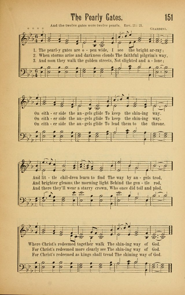 Royal Praise for the Sunday School: a collection of new and selected gospel songs. With a clear and concise course of instruction in the elements of music page 150