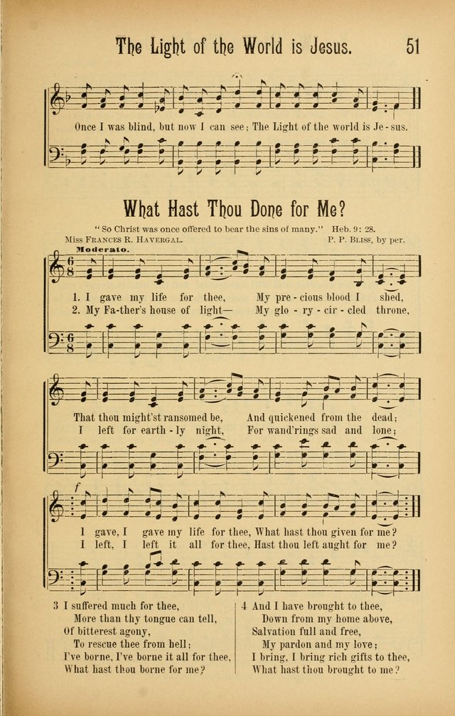 Royal Praise for the Sunday School: a collection of new and selected gospel songs. With a clear and concise course of instruction in the elements of music page 50