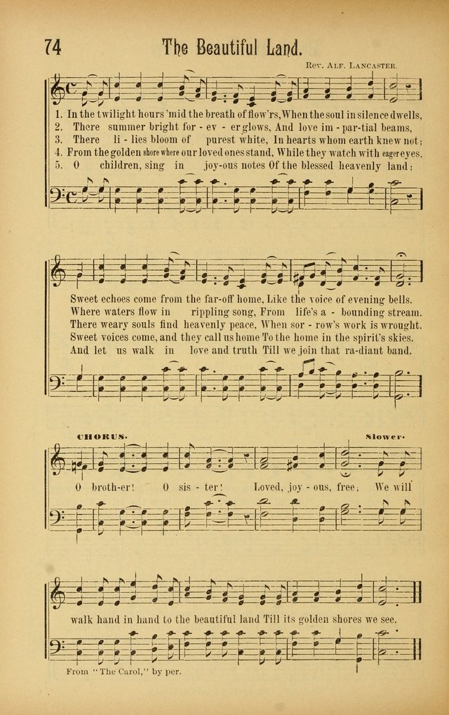 Royal Praise for the Sunday School: a collection of new and selected gospel songs. With a clear and concise course of instruction in the elements of music page 73