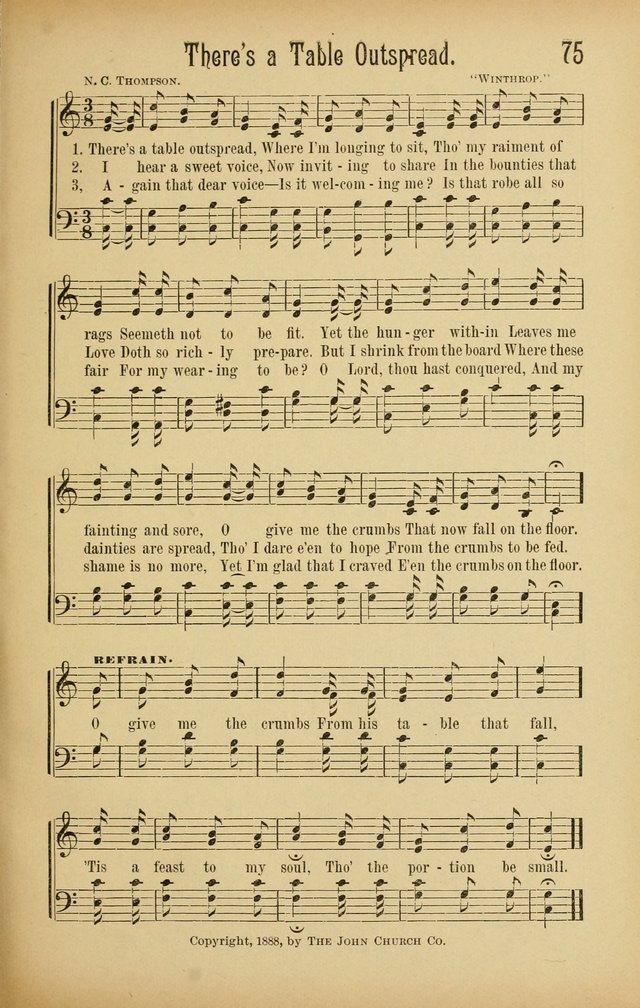 Royal Praise for the Sunday School: a collection of new and selected gospel songs. With a clear and concise course of instruction in the elements of music page 74