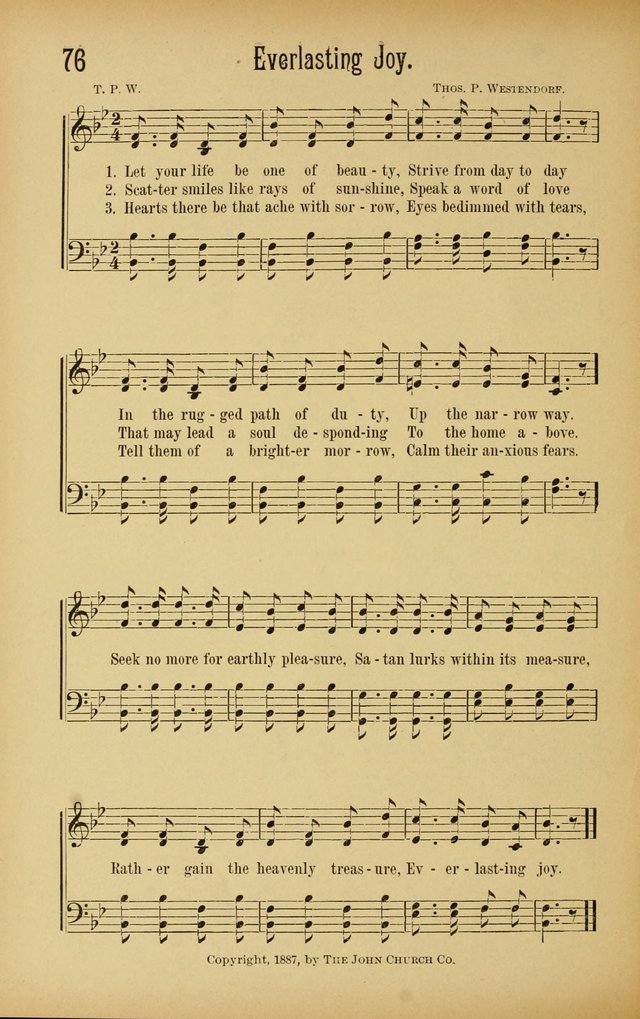 Royal Praise for the Sunday School: a collection of new and selected gospel songs. With a clear and concise course of instruction in the elements of music page 75
