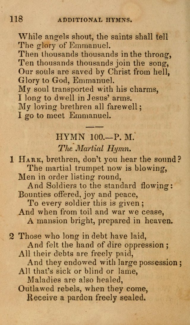 The Religious Songster: being a choice selection of hymns, adapted to the public and private devotions of Christians of all denominations: suitable to be used at missionary, temperance . . . page 122
