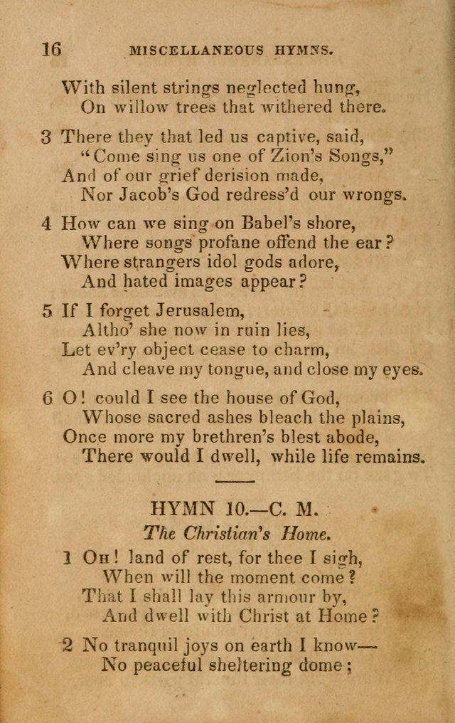 The Religious Songster: being a choice selection of hymns, adapted to the public and private devotions of Christians of all denominations: suitable to be used at missionary, temperance . . . page 16