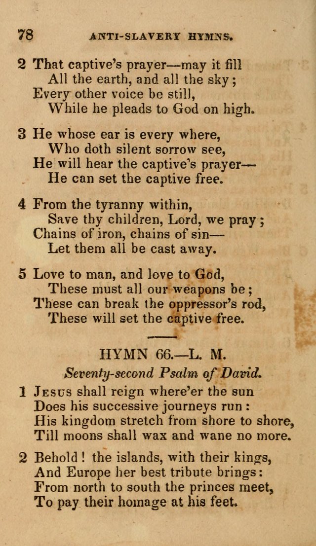 The Religious Songster: being a choice selection of hymns, adapted to the public and private devotions of Christians of all denominations: suitable to be used at missionary, temperance . . . page 80