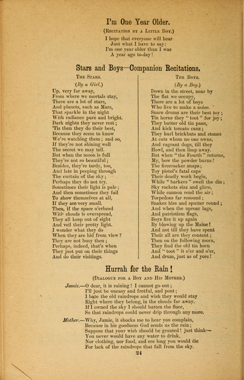 Recitations Song and Story: for Sunday and day schools, primary and intermediate Departments page 24