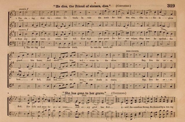Selah: a collection of psalm and hymn tunes, introits, anthems, chants, motetts, choruses, etc. adapted to the use of classes, private circles, and worship assemblies page 319