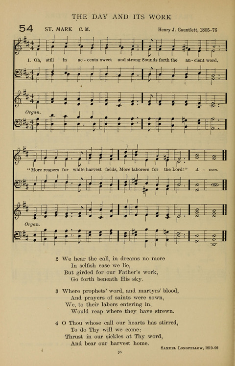 Songs for the Chapel: Arranged for male voices, for use in colleges, academies, schools and societies page 70
