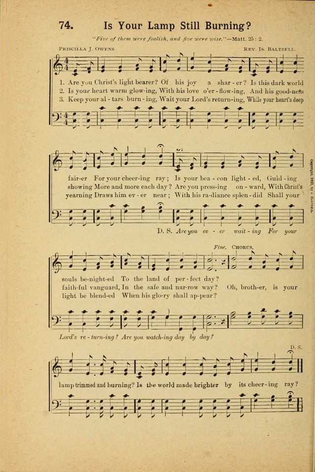 Songs for Christ and the Church: a collection of songs for the use of Christian endeavor societies, sunday-schools, and other church events page 66