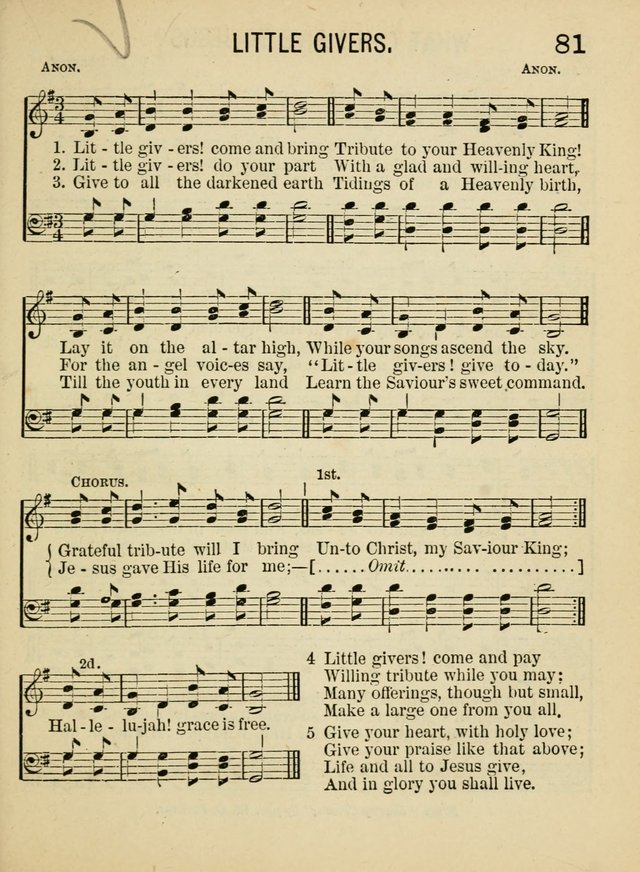 Songs for Little Folks: a collection adapted for the home circle and for primary classes in Sunday schools and day schools: containing a number of carefully selected kindergarten songs page 73