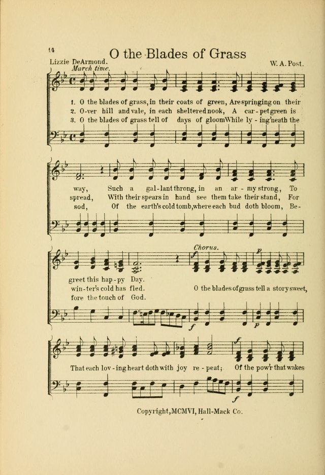 Songs for Little Singers: A Collection of easy pieces for Beginners and Primary Departments of the Sunday School and for use at home page 14