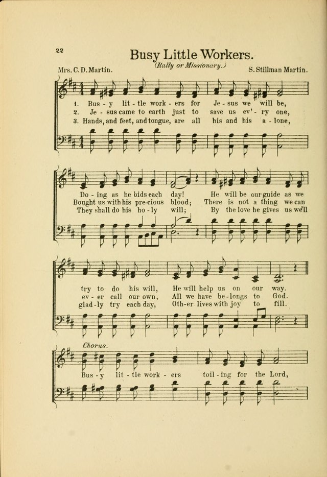 Songs for Little Singers: A Collection of easy pieces for Beginners and Primary Departments of the Sunday School and for use at home page 22