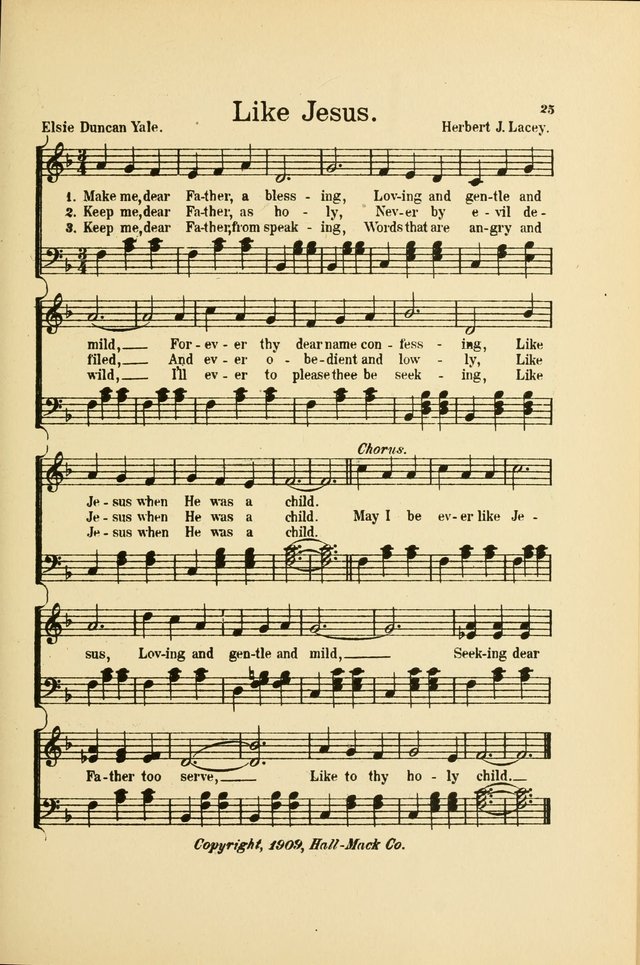 Songs for Little Singers: A Collection of easy pieces for Beginners and Primary Departments of the Sunday School and for use at home page 25