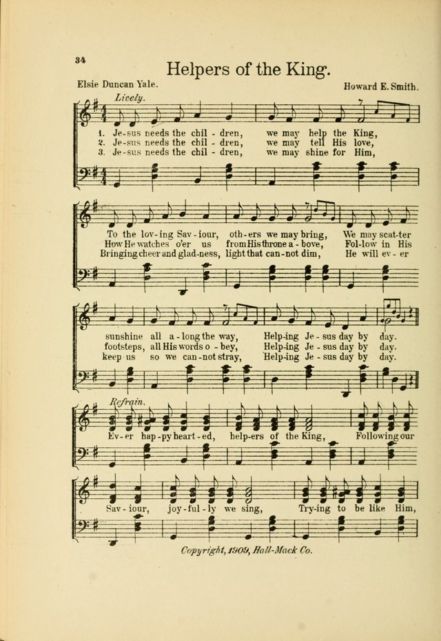 Songs for Little Singers: A Collection of easy pieces for Beginners and Primary Departments of the Sunday School and for use at home page 34