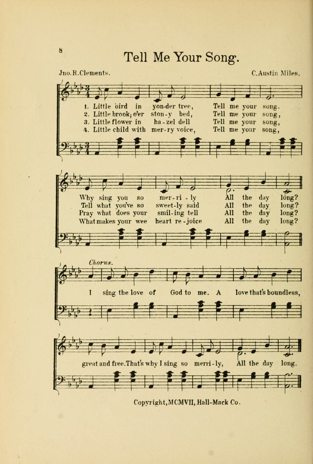 Songs for Little Singers: A Collection of easy pieces for Beginners and Primary Departments of the Sunday School and for use at home page 8