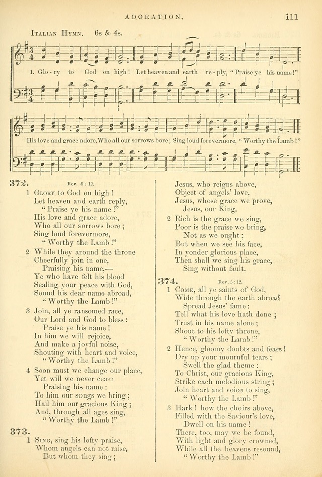 Songs for the Sanctuary, or Hymns and Tunes for Christian Worship page 111