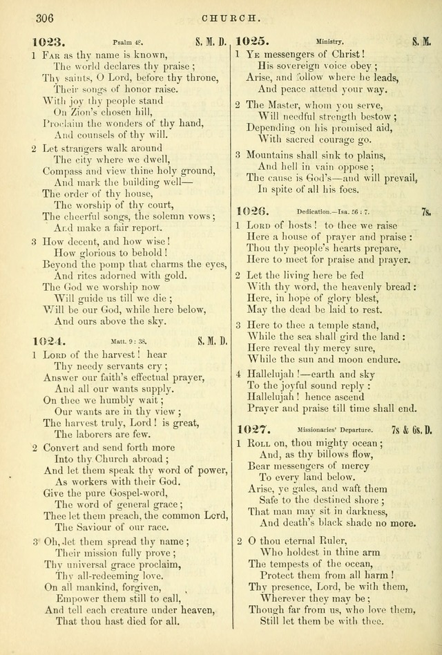 Songs for the Sanctuary, or Hymns and Tunes for Christian Worship page 306