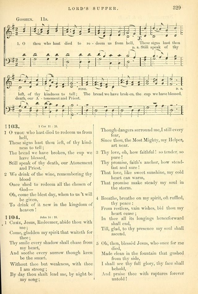 Songs for the Sanctuary, or Hymns and Tunes for Christian Worship page 329