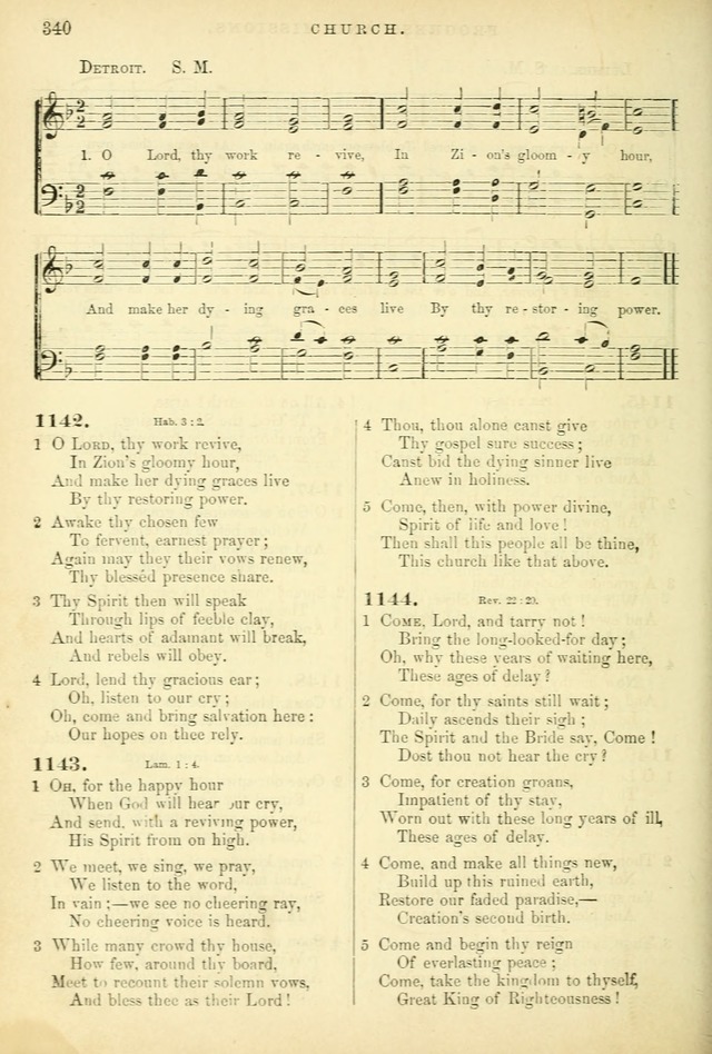 Songs for the Sanctuary, or Hymns and Tunes for Christian Worship page 340