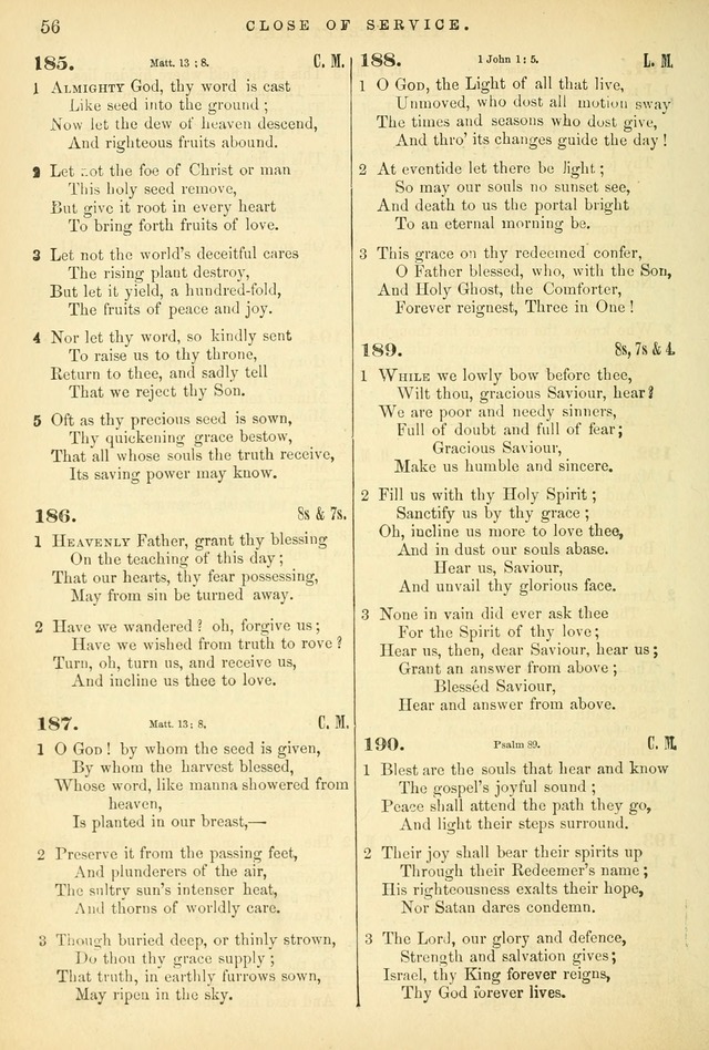Songs for the Sanctuary, or Hymns and Tunes for Christian Worship page 56