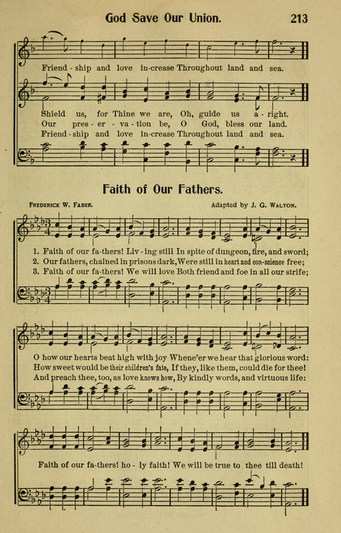 Songs For Service In Church And Home 213 Faith Of Our Fathers Living Still Hymnary Org