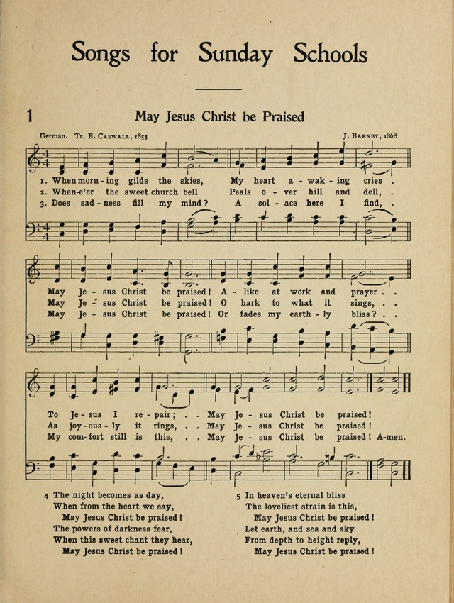 Songs for Sunday Schools: and How to Use Them page 1