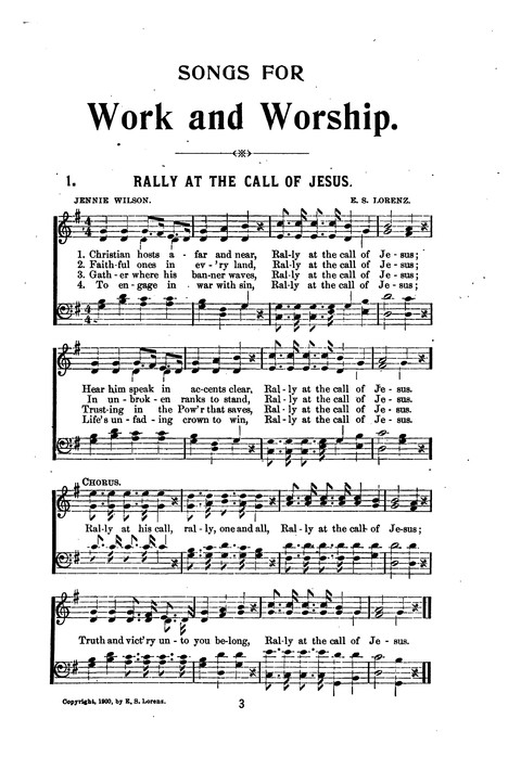 Songs for Work and Worship page 1