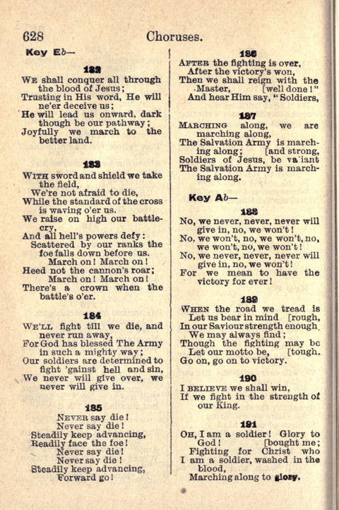 Salvation Army Songs page 628