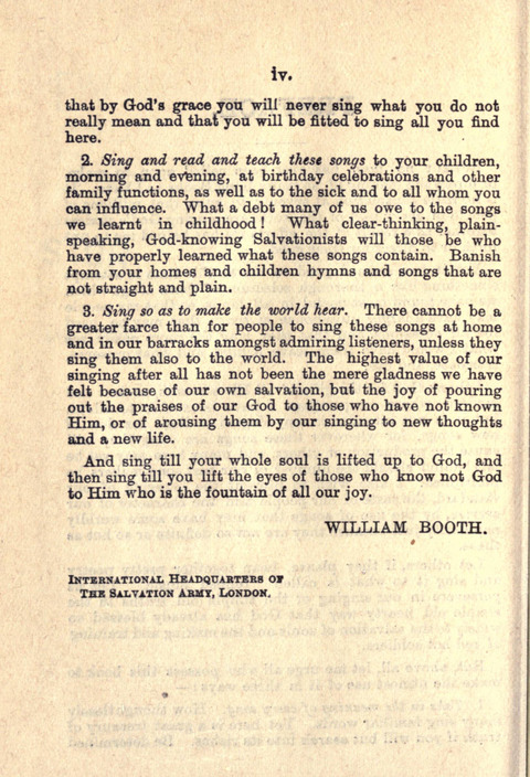 Salvation Army Songs page vii