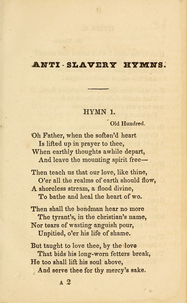 A Selection of Anti-Slavery Hymns: for the use of the friends of emancipation page 1