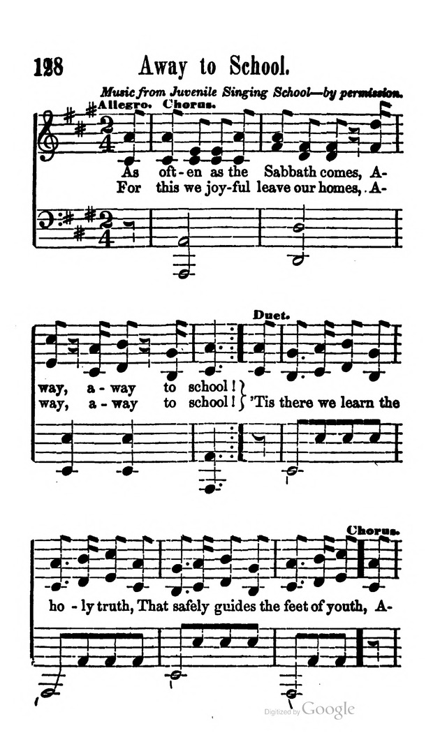 A Service Book: with a selection of tunes and hymns for Sabbath schools (6th ed.) page 128