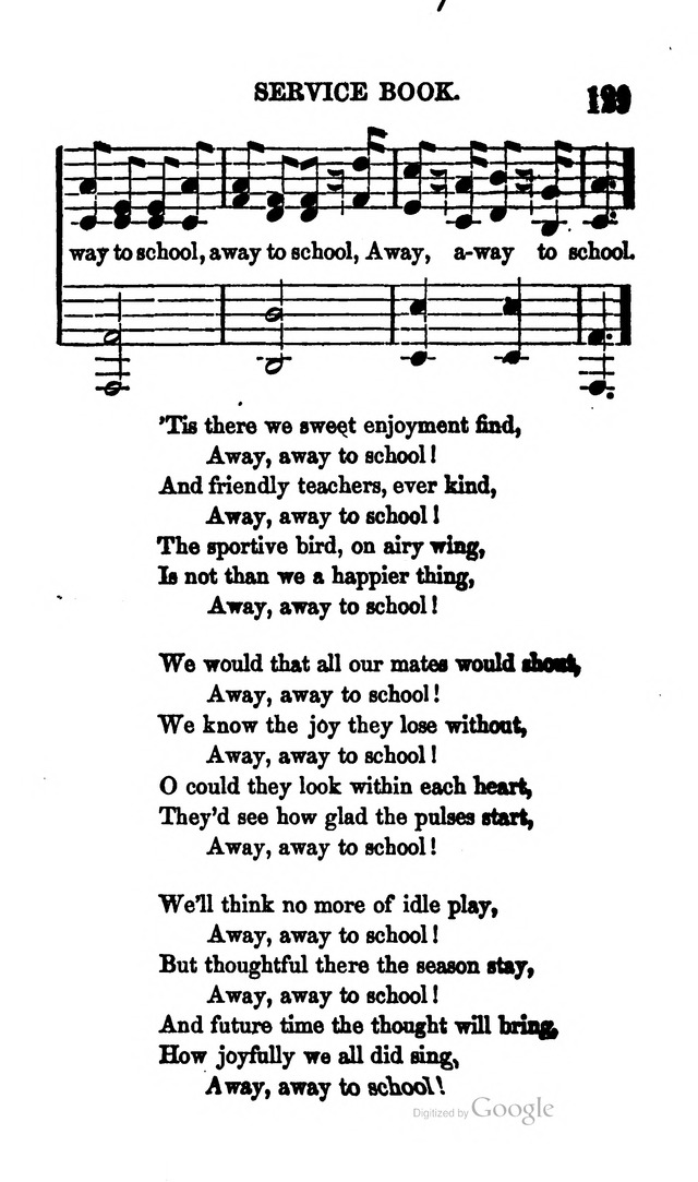 A Service Book: with a selection of tunes and hymns for Sabbath schools (6th ed.) page 129