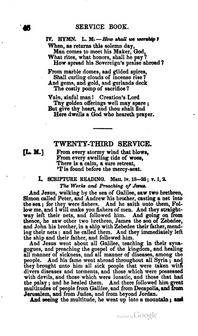 A Service Book: with a selection of tunes and hymns for Sabbath schools (6th ed.) page 46
