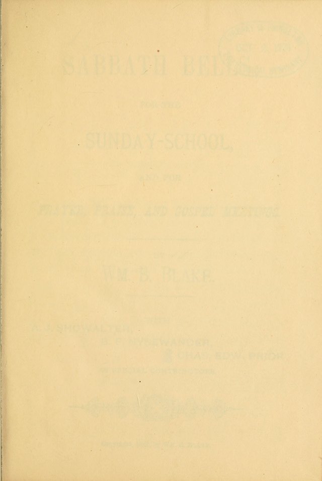 Sabbath Bells: for the Sunday-school and for prayer, praise, and gospel meetings page vi