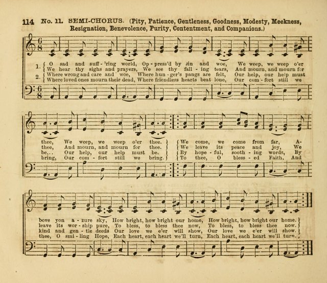 The Silver Chime: a cluster of Sabbath school melodies, tunes, sentences, chants, etc., for the use of children and teachers in their school exercises, devotions, and recreations, to which is added... page 114