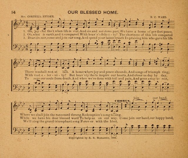 Sabbath Carols: a compilation of original, new, and beautiful music specially adapted for the Sabbath School (also an excellent book for Praise Meetings, Social Gatherings, and the Home Circle) page 14