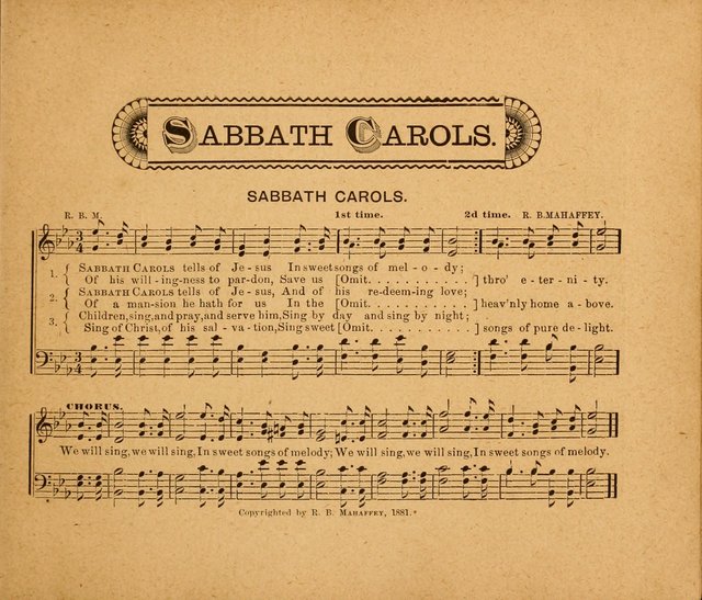 Sabbath Carols: a compilation of original, new, and beautiful music specially adapted for the Sabbath School (also an excellent book for Praise Meetings, Social Gatherings, and the Home Circle) page 3