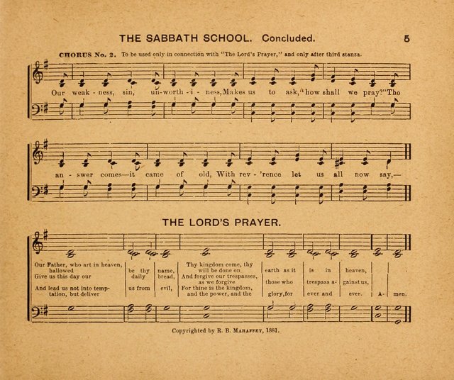 Sabbath Carols: a compilation of original, new, and beautiful music specially adapted for the Sabbath School (also an excellent book for Praise Meetings, Social Gatherings, and the Home Circle) page 5