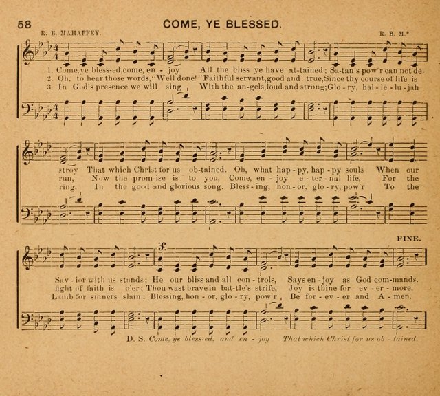 Sabbath Carols: a compilation of original, new, and beautiful music specially adapted for the Sabbath School (also an excellent book for Praise Meetings, Social Gatherings, and the Home Circle) page 58