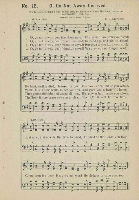 Sacred Chimes: a book of new and old hymns and tunes. For use in church services, revival meetings, Sunday schools, young peoples societies, singing schools and conventions page 11