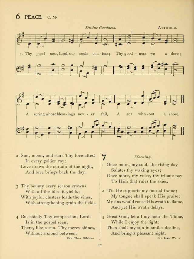 School and College Hymnal: a collection of hymns and of selections for responsive readings page 12