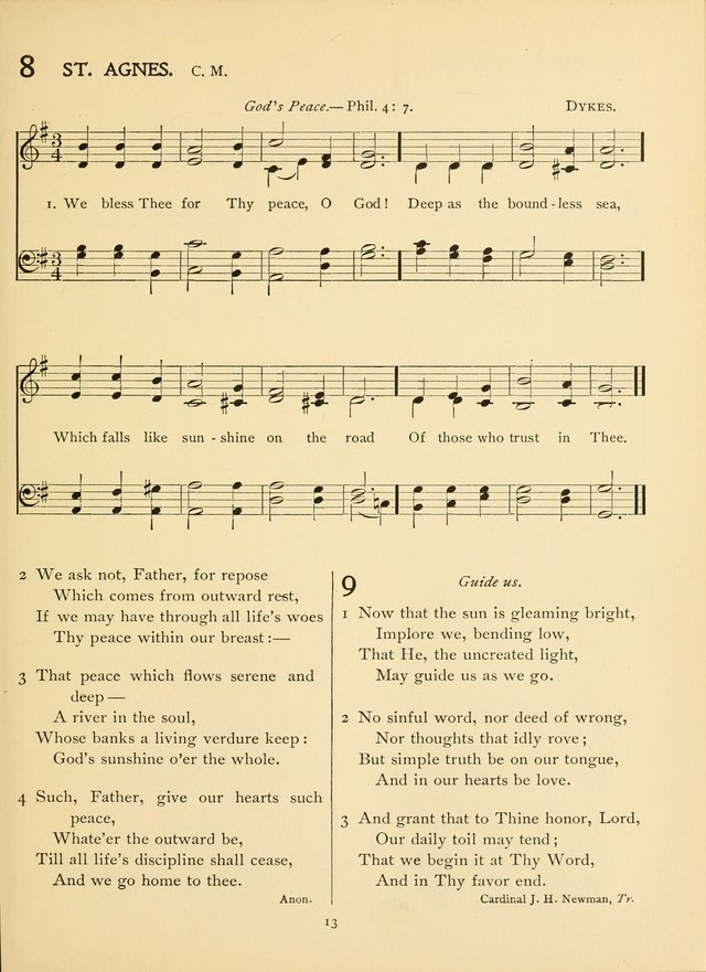 School and College Hymnal: a collection of hymns and of selections for responsive readings page 13
