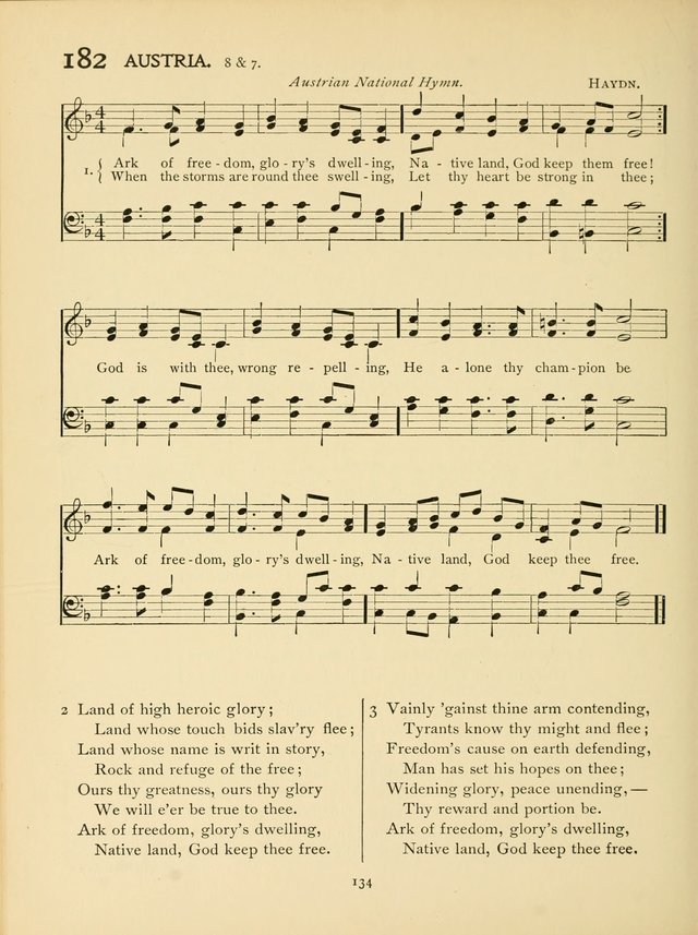 School and College Hymnal: a collection of hymns and of selections for responsive readings page 136