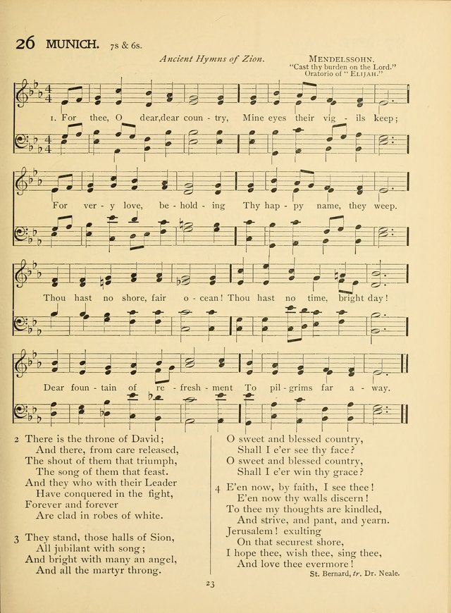 School and College Hymnal: a collection of hymns and of selections for responsive readings page 23