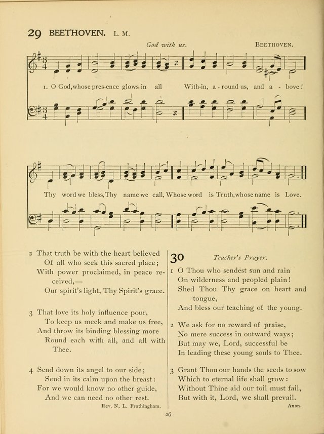 School and College Hymnal: a collection of hymns and of selections for responsive readings page 26