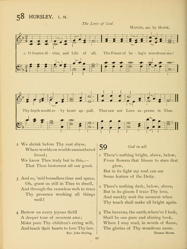 School and College Hymnal: a collection of hymns and of selections for responsive readings page 44
