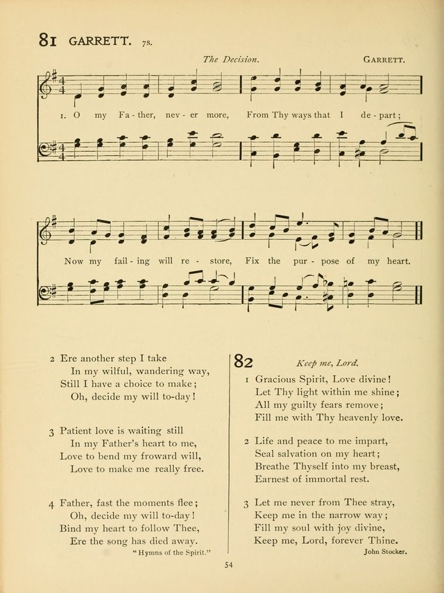 School and College Hymnal: a collection of hymns and of selections for responsive readings page 56