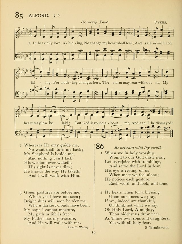 School and College Hymnal: a collection of hymns and of selections for responsive readings page 58