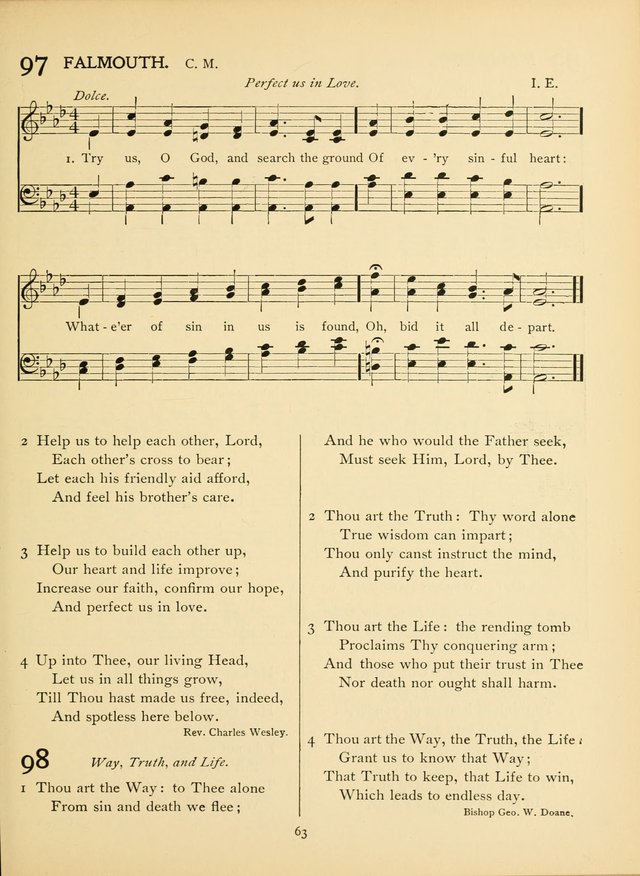 School and College Hymnal: a collection of hymns and of selections for responsive readings page 65